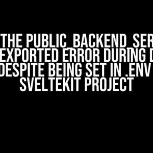 Solving the PUBLIC_BACKEND_SERVER_URL is not exported error During Docker Build Despite Being Set in .env File in SvelteKit Project